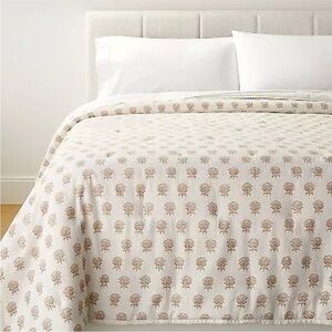 Studio McGee Cream Comforter with Tan Floral Print